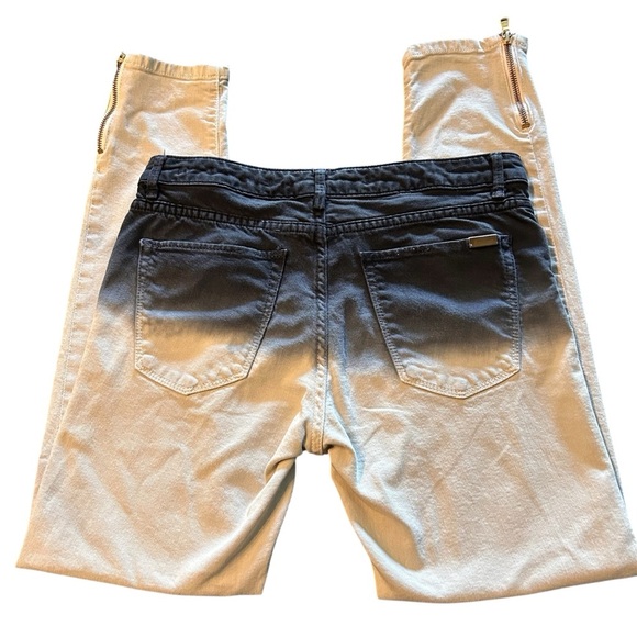 Zara Woman Black and Gray Ombre Skinny Jeans with Zippers SZ 6 - Picture 4 of 5